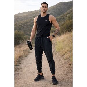 ASRV Black Gym Basketball Jogger Sweatpants DSG 0477 Pants  Mens Size Large